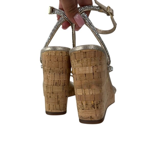 Jessica Simpson Tenley Womens Rhinestone Ankle Strap Platform Wedge Sandals 8M - Picture 7 of 12